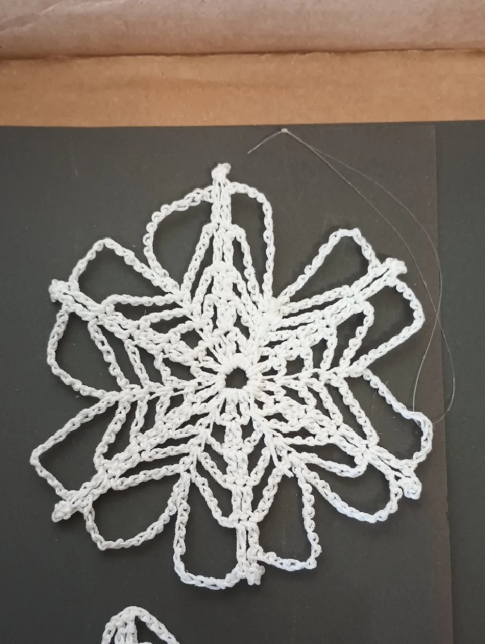 White Hand  Crochet Snowflake Christmas Tree Ornaments - Picture 3 of 7